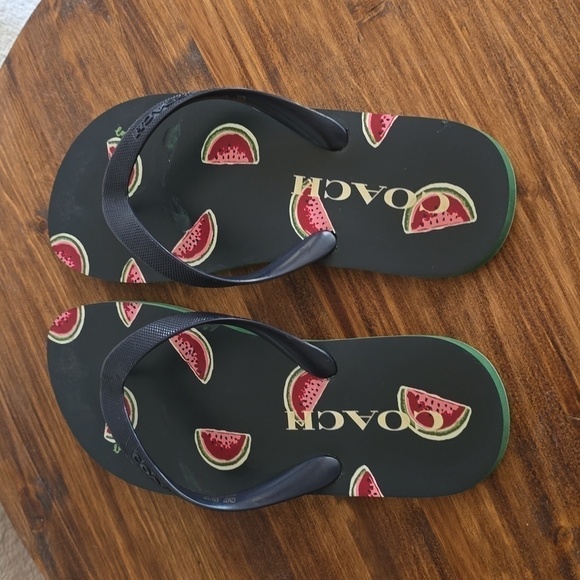 Coach Womens Watermelon PRINT Flip Flops Sz.8 - Picture 3 of 9